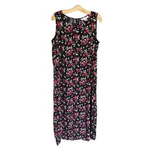Vintage Dressbarn Floral Print Dress dark romantic plus size 16W cottagecore Y2K